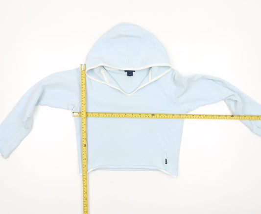 Jack Wills Women's Light Blue V-Neck Pullover Hoodie Size 12