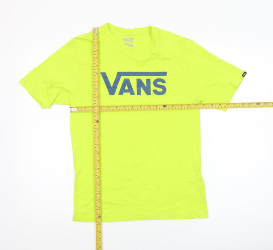 Vans Boys Yellow Classic Fit Logo T-Shirt Size 12-14 Years Cotton