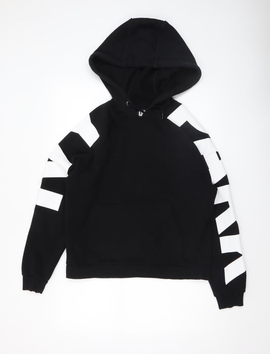 Additional front view of Ivy Park women’s black white pullover hoodie xs cotton blend