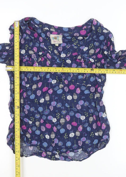 Monsoon Women’s Blue Floral Tunic Blouse Size 8 Viscose Top