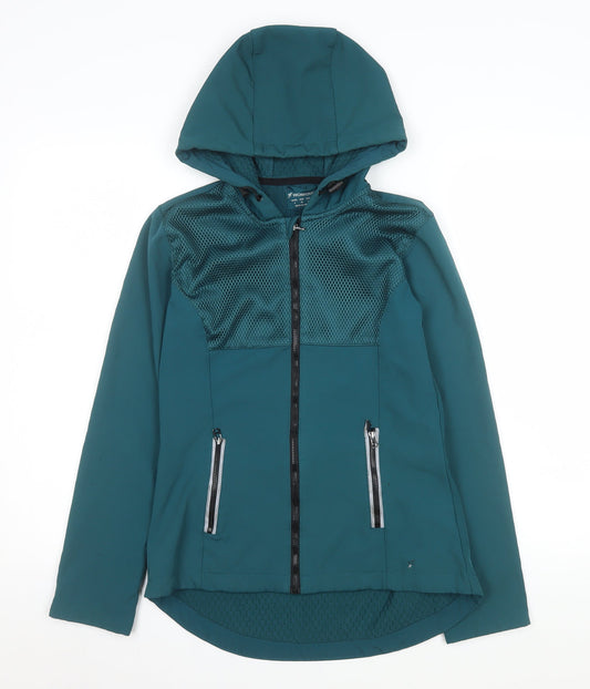 WorkOut Women’s Green Size 6 Windbreaker Hooded Active Jacket
