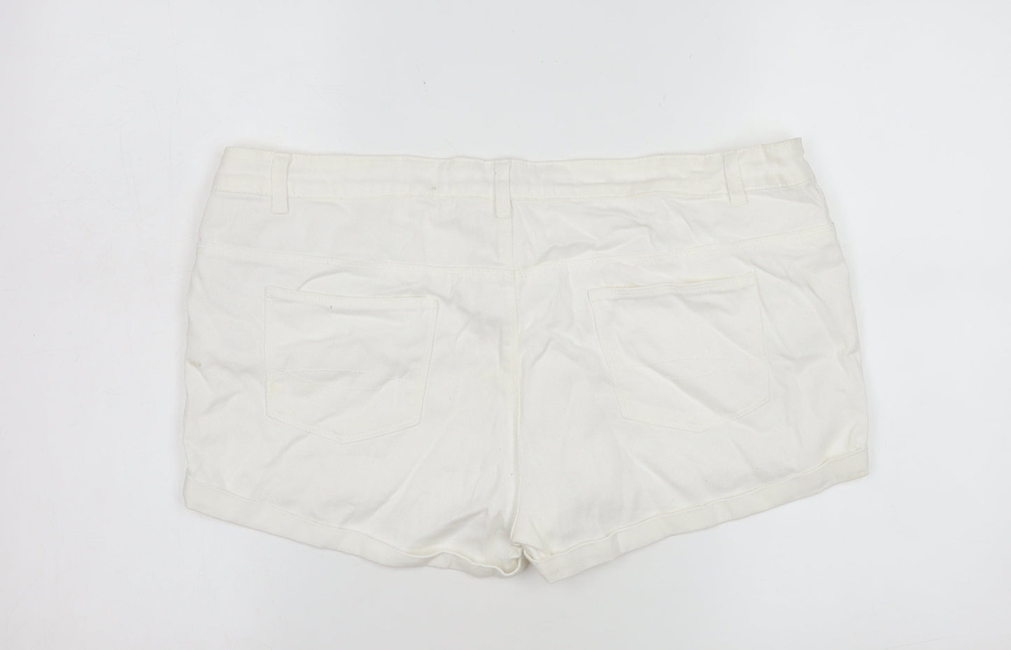 Denim Co. Women’s White Cotton Stretch Chino Shorts Size 18