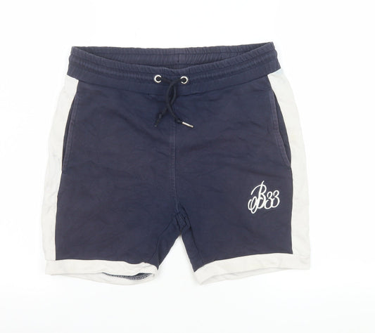Bee Inspired Men's Blue Sweat Shorts Size S Casual Logo Embroidered