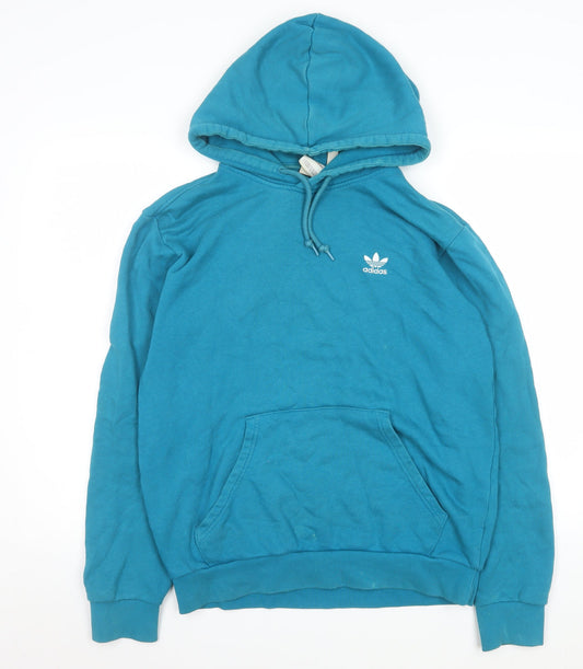 Additional front view of Adidas Men Blue Pullover Hoodie Medium Regular Fit Sportswear
