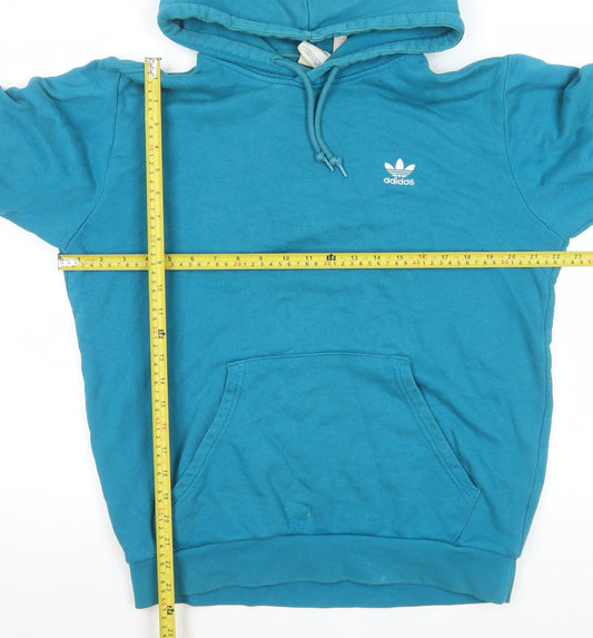 Adidas Men Blue Pullover Hoodie Medium Regular Fit Sportswear