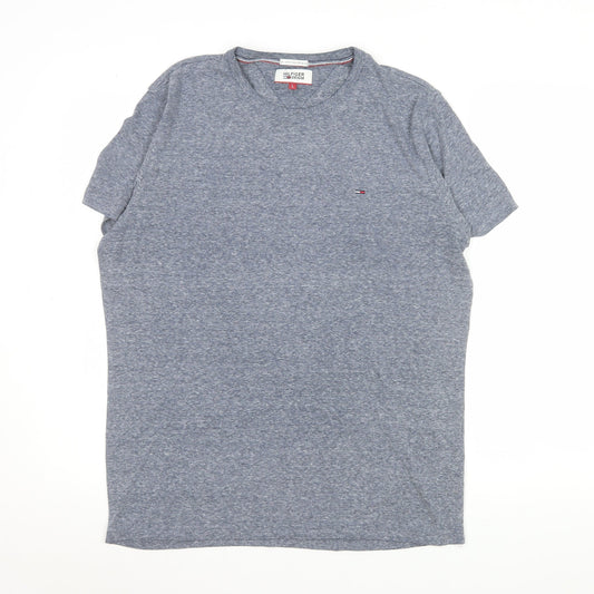 Tommy Womens Hilfiger Blue Crew Neck Short Sleeve T-Shirt Size L