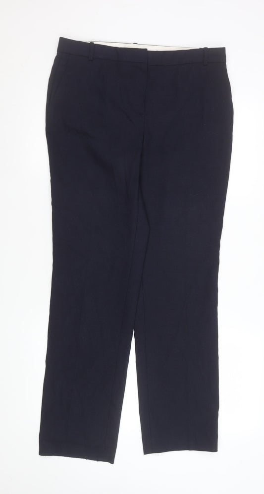 Additional front view of Massimo Dutti Men's Blue Wool Dress Pants, size M, Formal Trousers