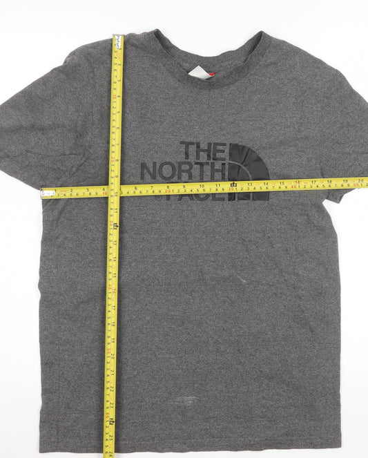 The North Face Women's Grey Cotton Blend Basic T-Shirt Size S