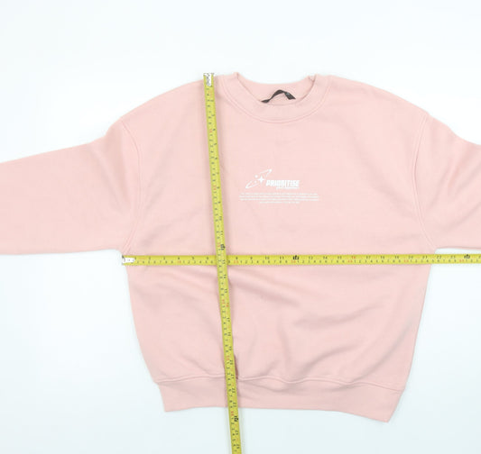 Dunnes Stores Women's Pink Pullover Sweatshirt Small Cotton Blend