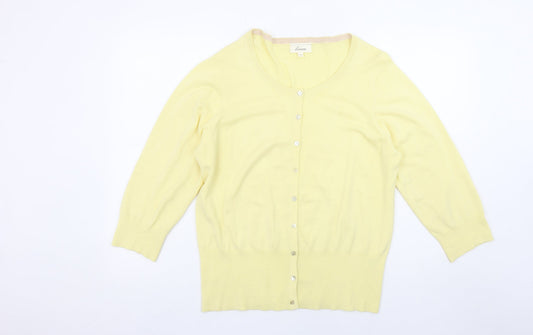 Additional front view of Linea Women’s Yellow 2XL Lightweight Knit Cardigan