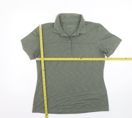 Schöffel Women's Green Polo Shirt M Lightweight Stretch Top