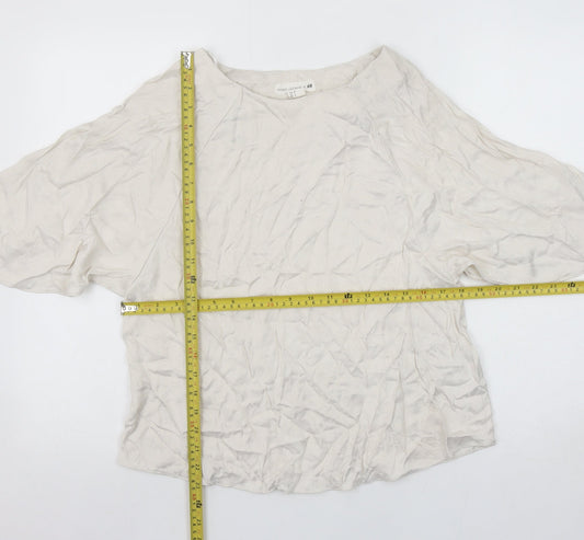 H&M Women Ivory Kimono Sleeve Blouse Size 8 Viscose Blend