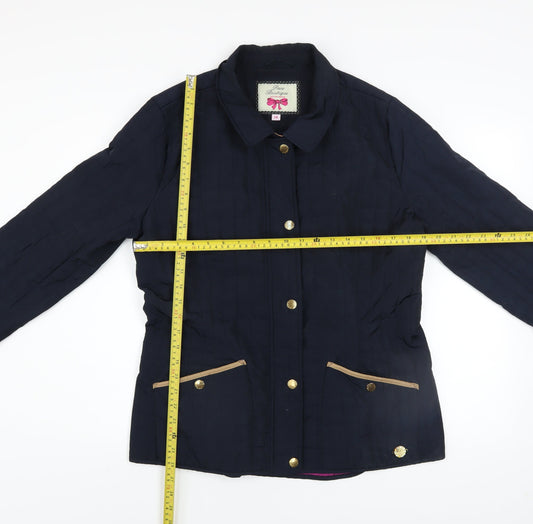 Paco Boutique Women's Blue Quilted Mid-Length Jacket Size 14