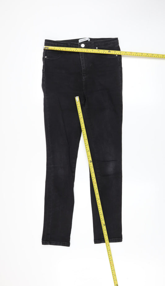 Gallery Women Black Skinny Jeans UK 10 High Rise Stretch Denim