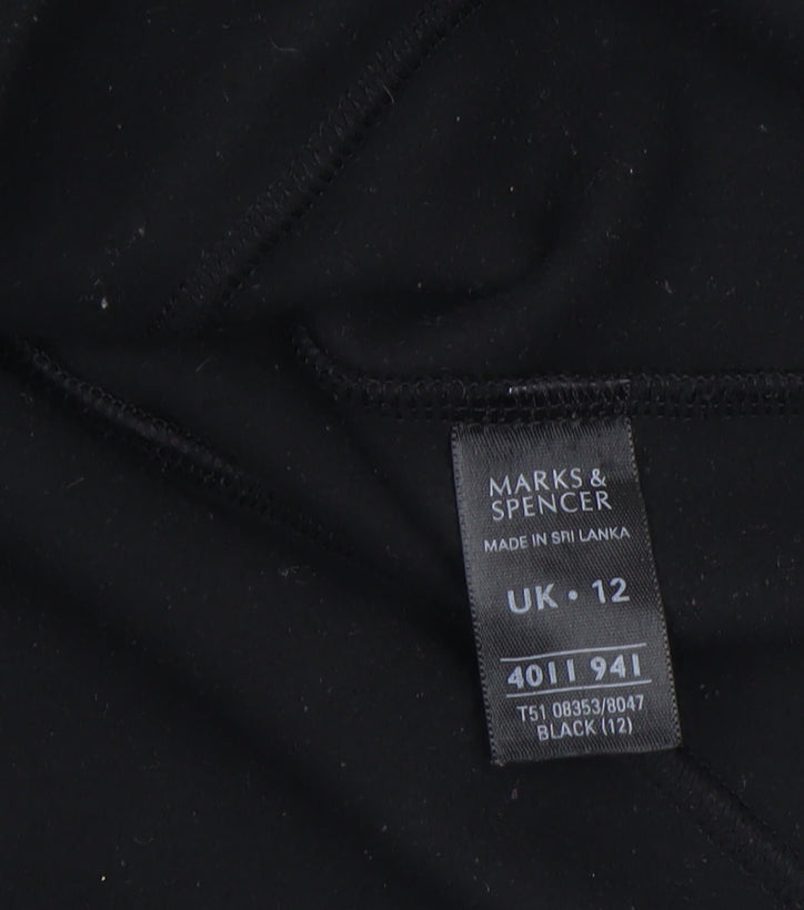 Marks and Spencer Women Black Fleece Waistcoat Size 12 Full Zip