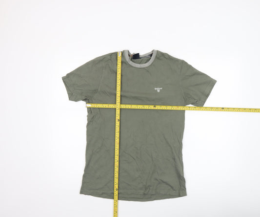 Barbour Men's Green Short Sleeve Slim Fit Cotton T-Shirt Size S