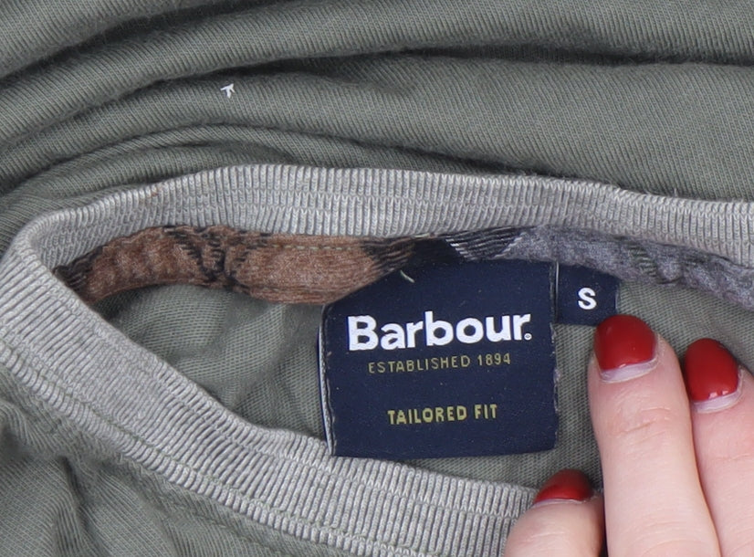 Barbour Men's Green Short Sleeve Slim Fit Cotton T-Shirt Size S