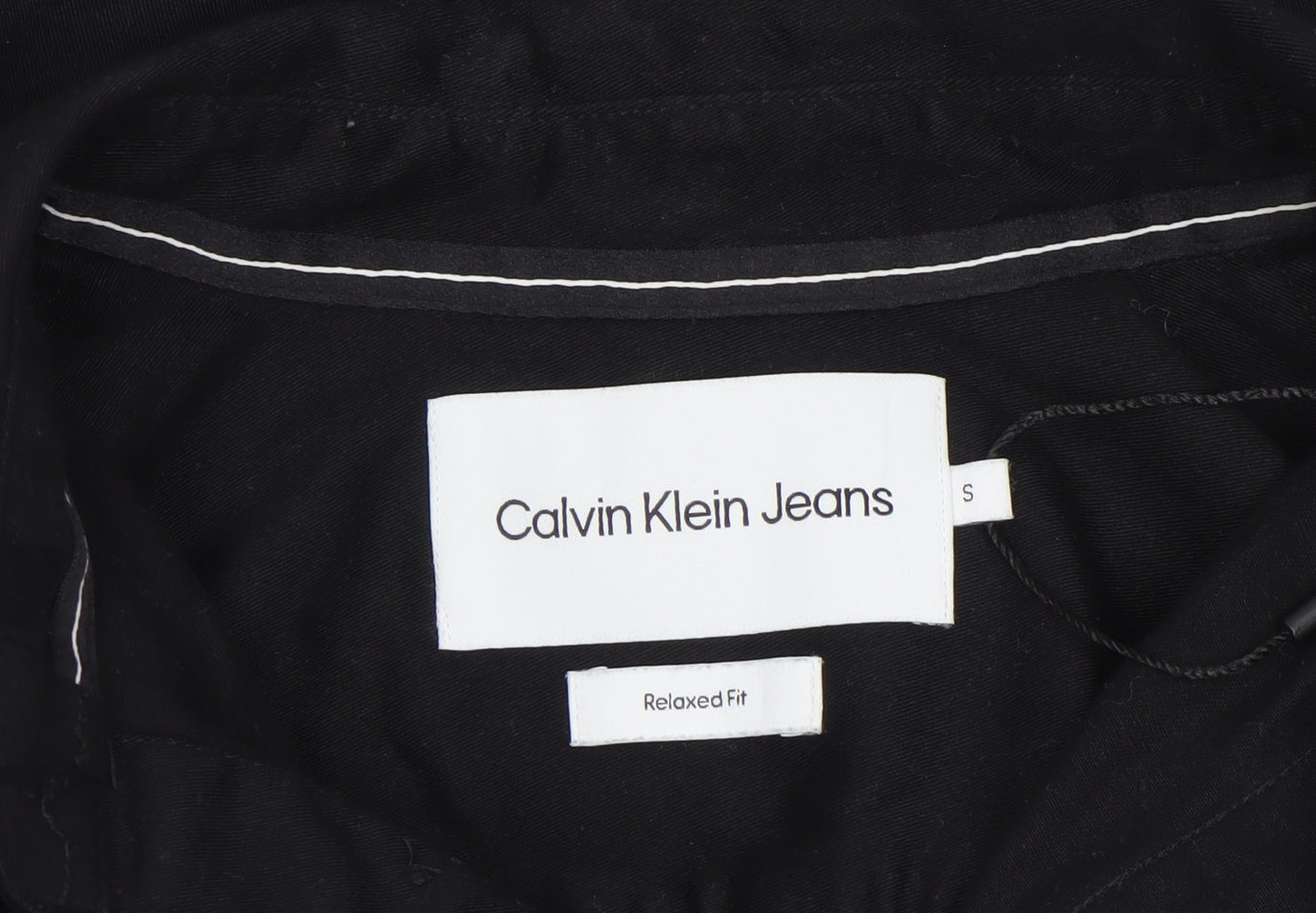 Calvin Klein Jeans Men's Black Relaxed Fit Button-Up Shirt Size S