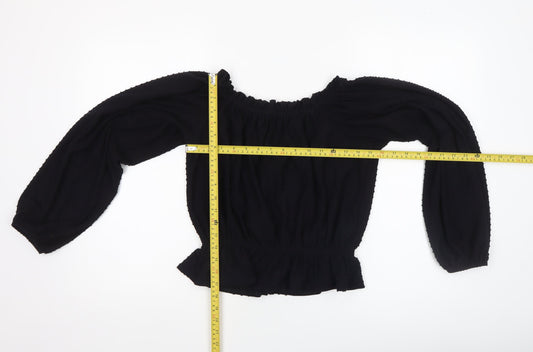 H&M Women’s Black Off Shoulder Cropped Blouse Size S