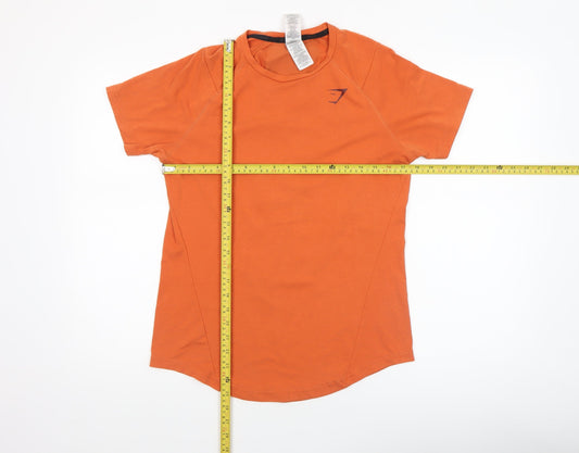 Gymshark Mens Orange Short Sleeve Athletic T-Shirt Size S