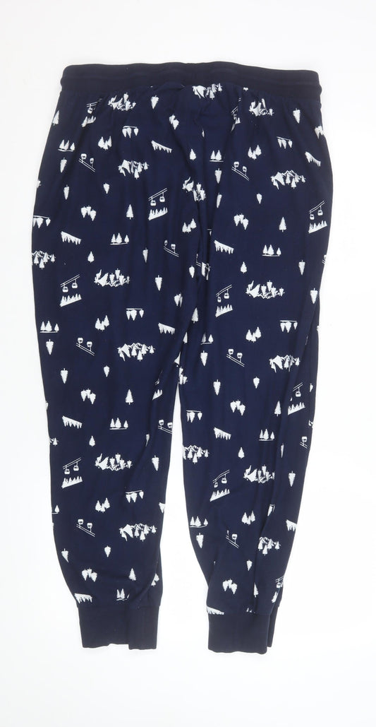 Additional front view of St Bernard for Dunnes Stores Men’s Blue XL Ski Print Pyjama Pants