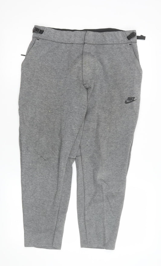 Nike Men's Grey Medium Jogger Sweatpants 66% Cotton 34% Polyester