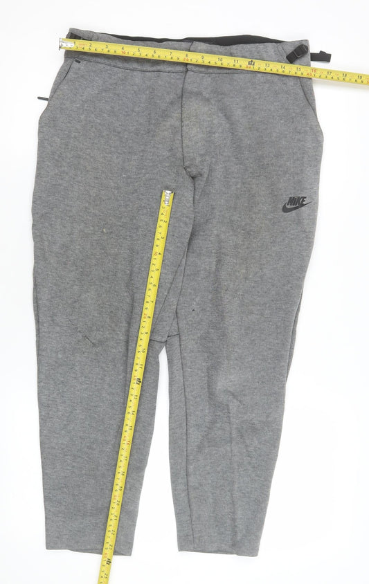 Nike Men's Grey Medium Jogger Sweatpants 66% Cotton 34% Polyester