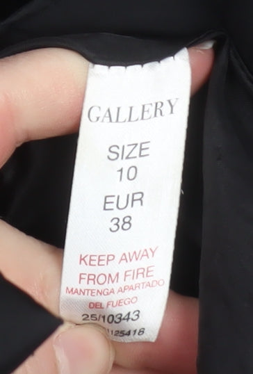 Additional view of Gallery women’s black, size UK 10, long puffer coat hooded winter jacket