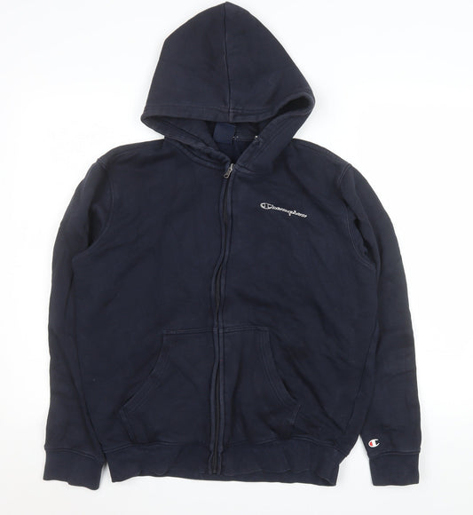 Champion Women's Blue Hooded Full Zip Cotton Blend Jacket Size M