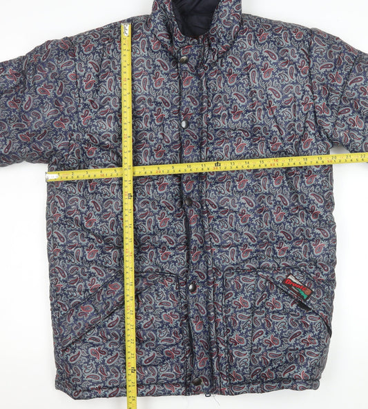 Bronte Women's Blue Paisley Quilted Puffer Jacket Size 10 UK