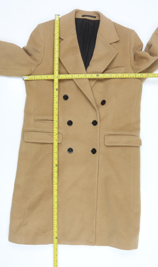 The Kooples Men's Beige Wool Overcoat 38 Classic Long