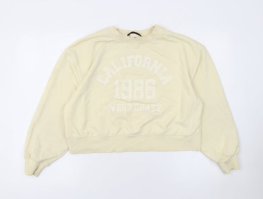 Additional front view of Dunnes women’s beige cotton blend pullover sweatshirt s