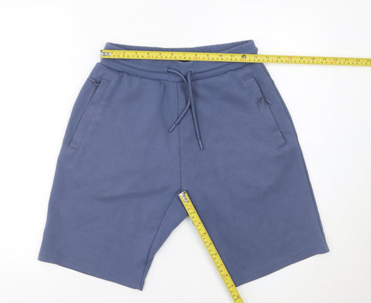 Dunnes Stores Boys Blue Sweat Shorts S Regular Fit Drawstring Pockets