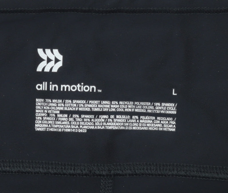 All in Motion Womens Black L Ankle Leggings Stretch Activewear