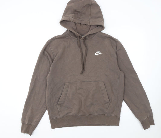 Nike Men's Brown Pullover Hoodie Small Regular Fit Fleece Sweatshirt