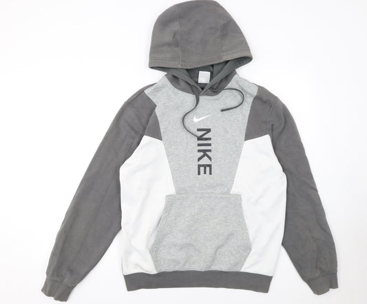 Nike Men’s Grey Pullover Hoodie Small Regular Fit Sportswear
