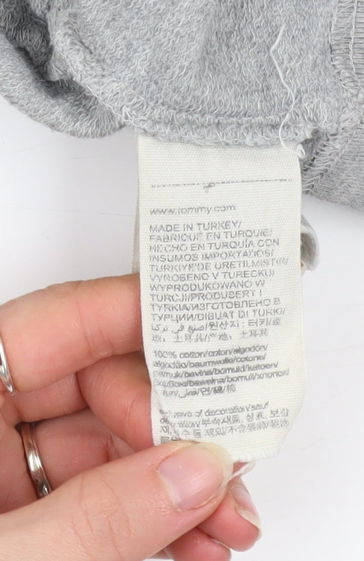 Tommy Jeans Women’s Grey Cropped Hoodie Small New York Print