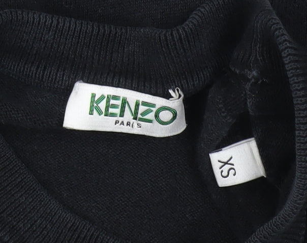 Kenzo Paris Men's Black XS Graphic Print Cotton Sweatshirt