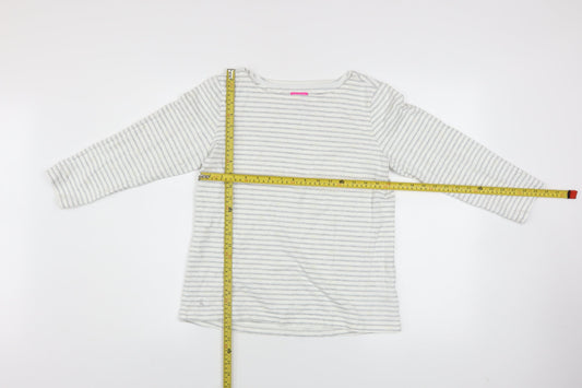 Joules Women Grey Stripe Cotton Pullover Sweatshirt UK 10