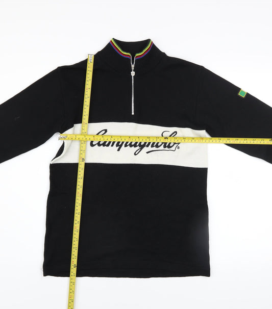 Campagnolo Women's Black Wool Cycling Jumper Size 8 Mock Neck
