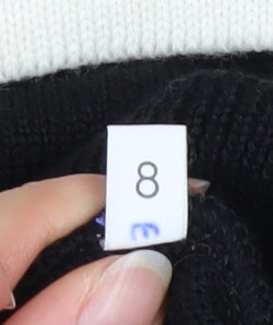 Campagnolo Women's Black Wool Cycling Jumper Size 8 Mock Neck