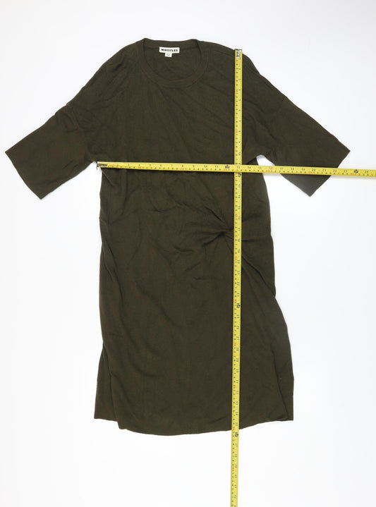 Whistles Women's Green Knit T-Shirt Dress Size M