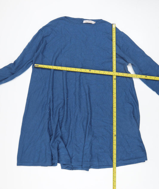 Lucy Sparks Women Blue Long Sleeve Knit Shift Dress M