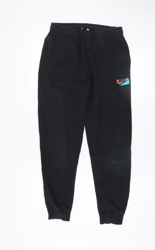 Nike Men's Black XS Jogger Fleece Trousers with Drawstring Waist
