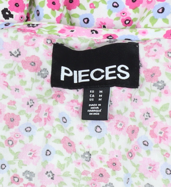Pieces Women’s Multicoloured Floral Midi Wrap Dress M