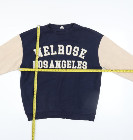 River Island Men's Blue Beige Melrose Los Angeles Sweatshirt XS