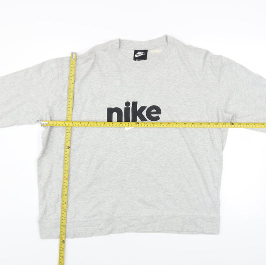 Nike Men's Grey XL Long Sleeve Cotton Crew Neck Sweatshirt