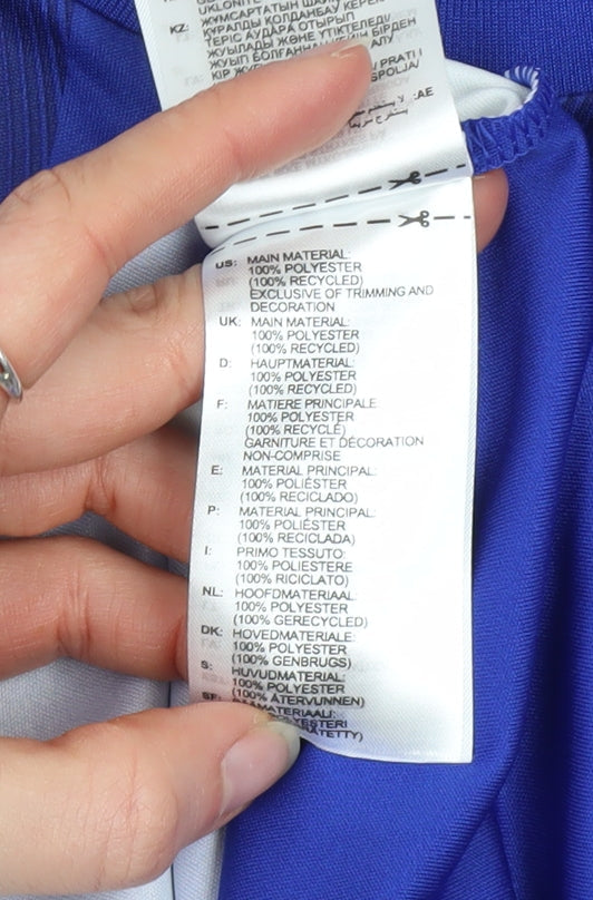 adidas Boys Blue Football Jersey T-Shirt 13-14 Years Lightweight Sports Top