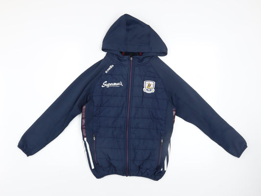 Additional front view of O'Neill boys’ blue 9-10 years hooded softshell sports jacket