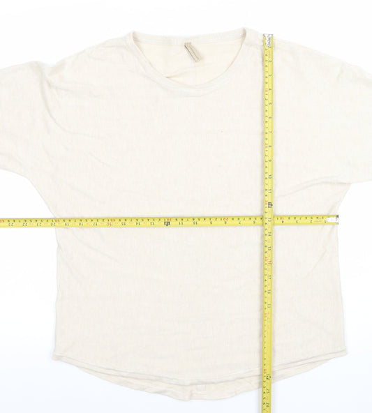 Soyaconcept Women's Beige Long Sleeve Basic Knit Top Size L